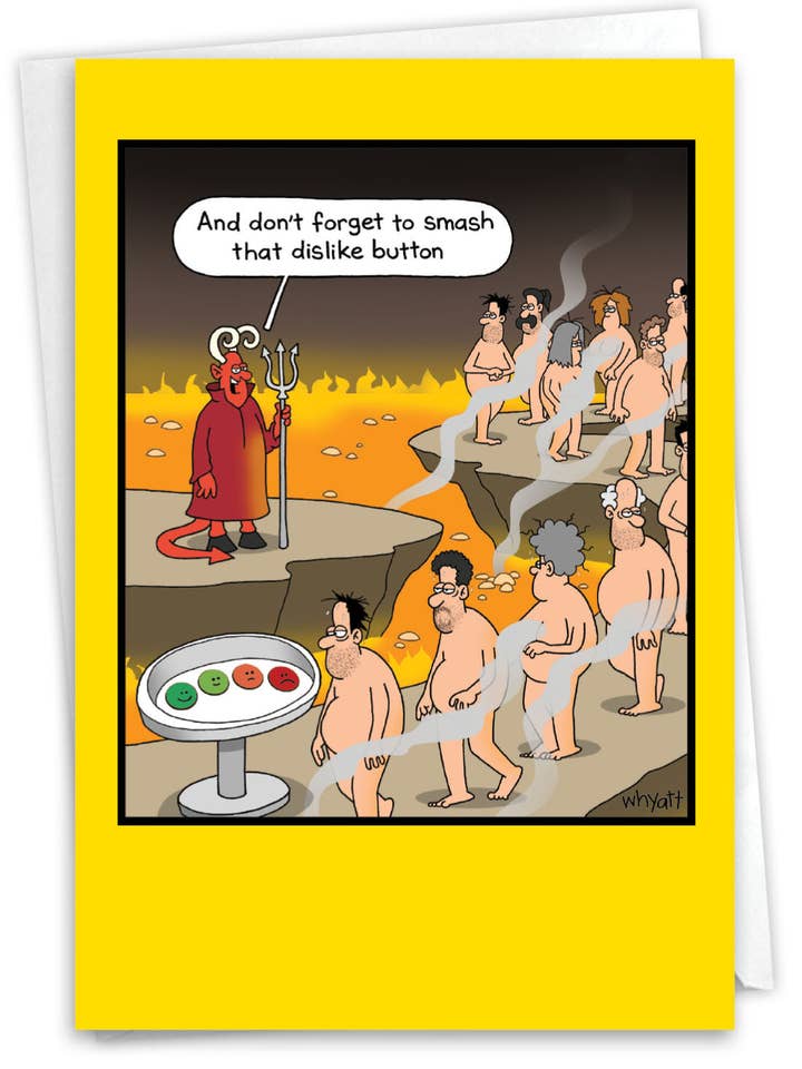 1 Funny Birthday Greeting Card - Dislike Button - NobleWorks for wholesale by NobleWorks