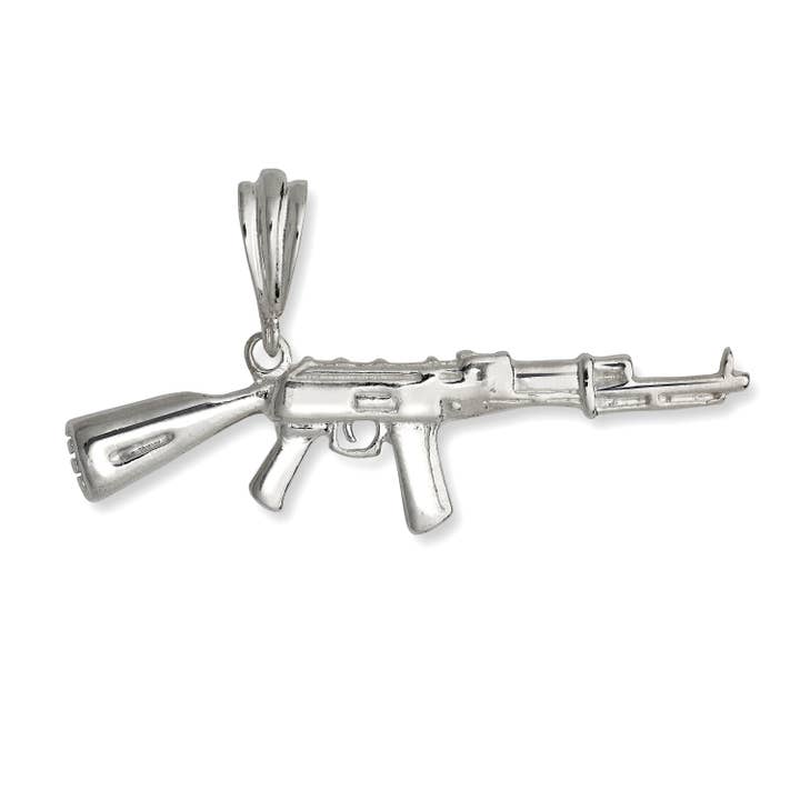 Ak 47 Gun 925 Sterling Silver Pendant for wholesale by Better Jewelry