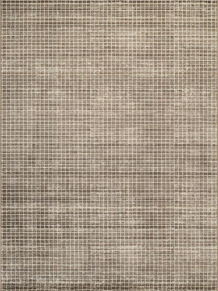 Austin Modern Brown Micro Grid Pattern Minimalist Runner Rug for wholesale by Abani Rugs
