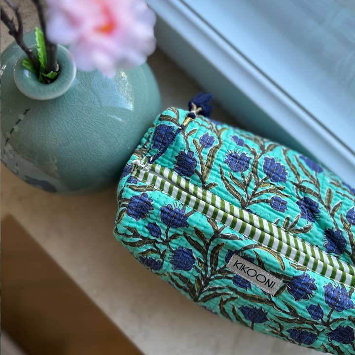 Beauty case "Blossom Beauty" - Verde per la vendita all'ingrosso da parte di kikooni