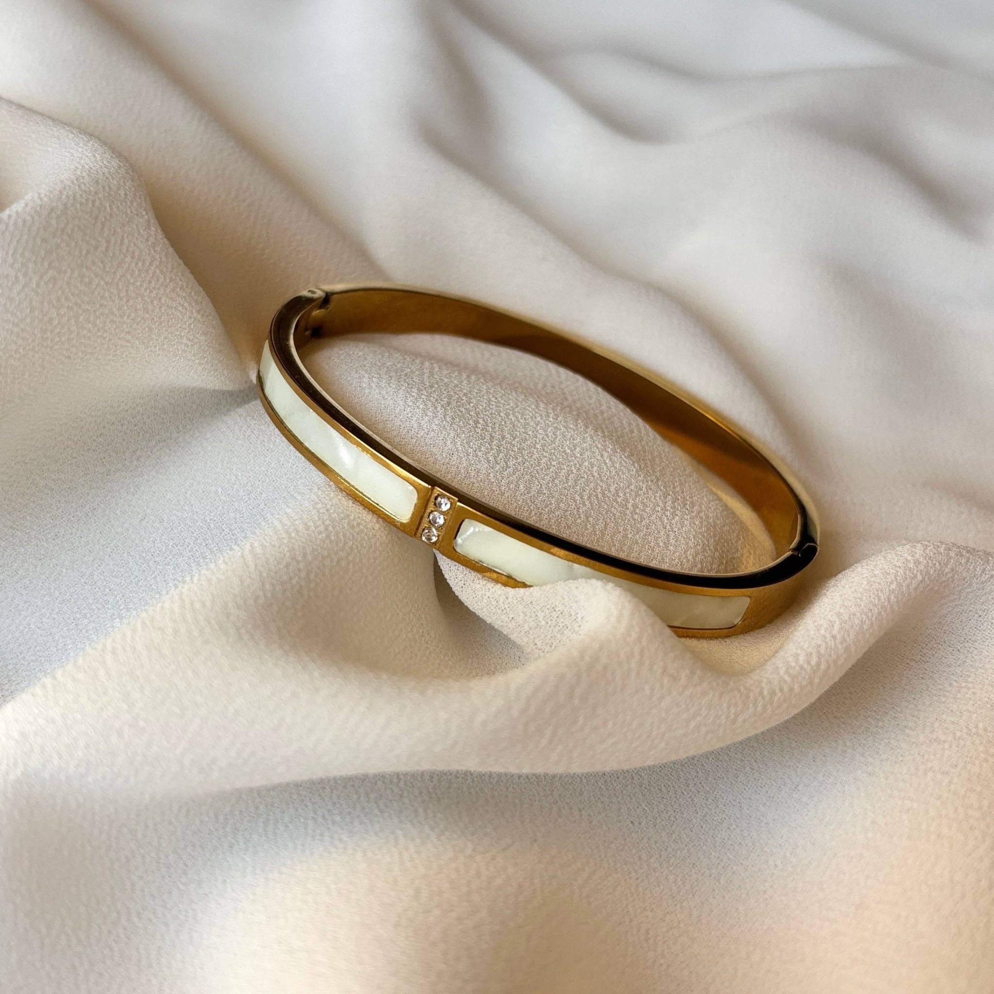 DUESTELLE ITALIA – Großhandel Manschettenarmband – MUTTERPERLE - Starres Armband aus Perlmutt2