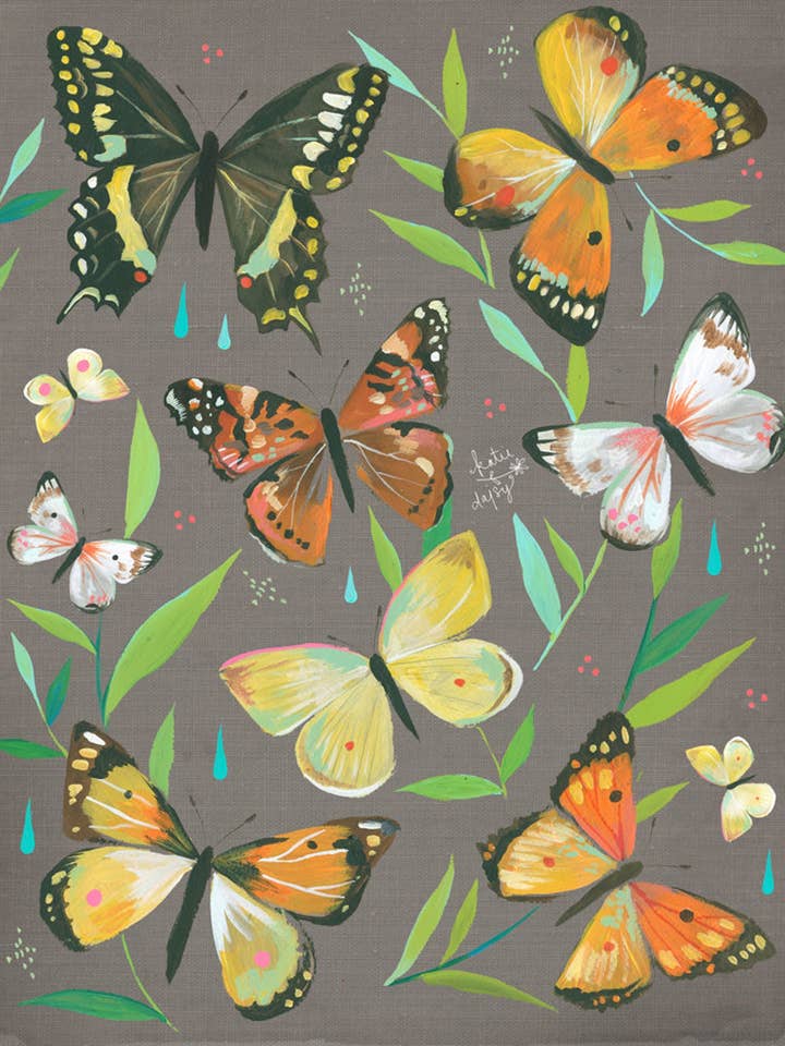 Butterfly Garden Print for wholesale by Katie Daisy