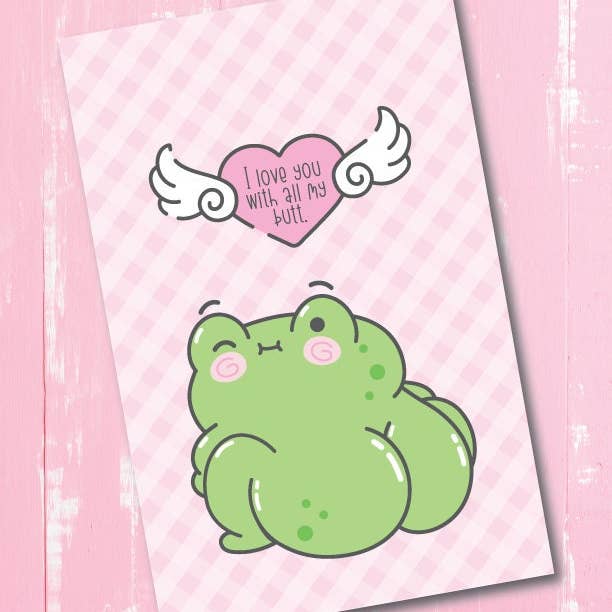 Frosch-Hintern Lustige Valentinstagskarte, Digitaler Download für den Großhandel von S&Y Brand Paper co.