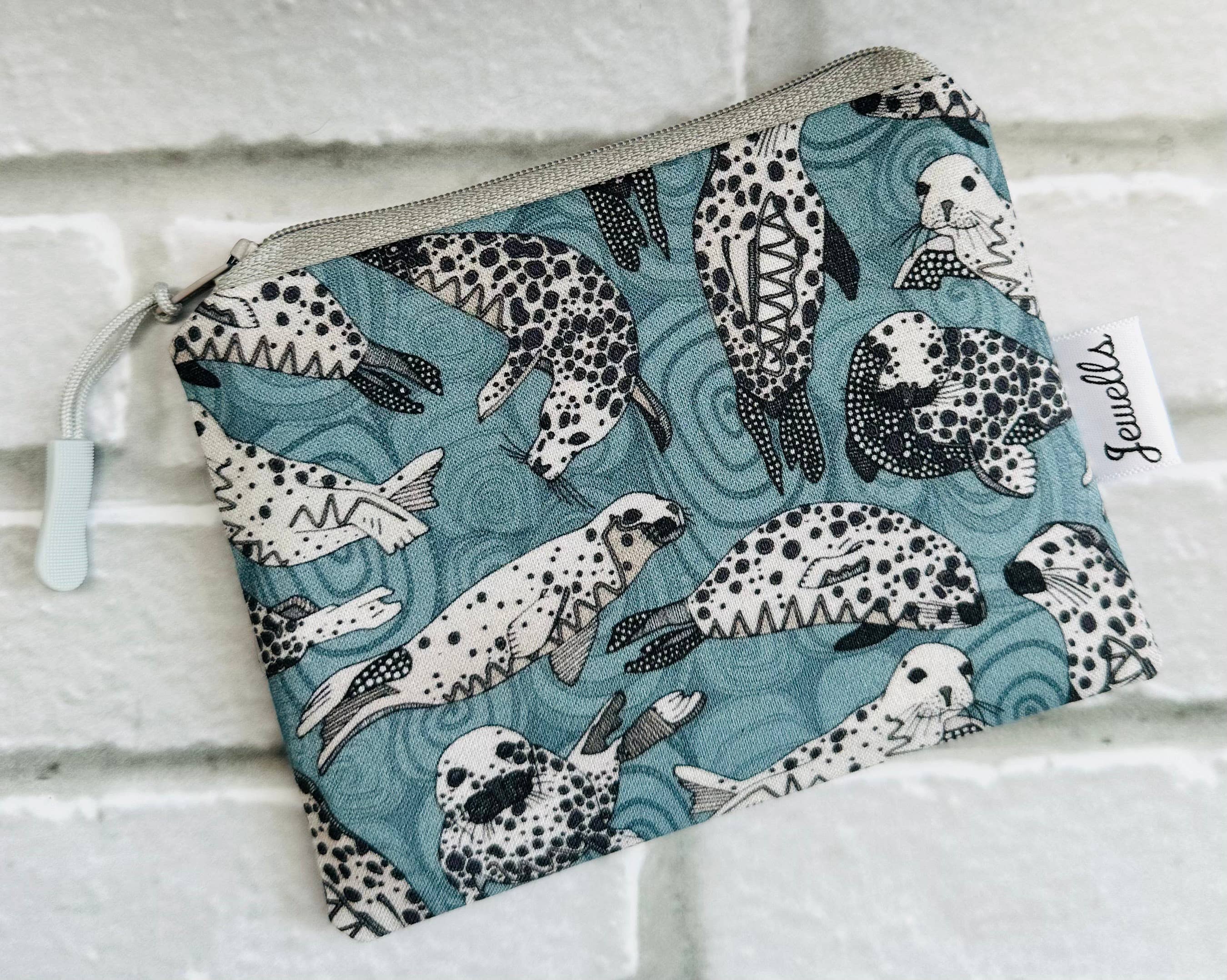 Jewells – wholesale Coin purse – Women’s – Cornish Seal blue fabric coin purse pouch0