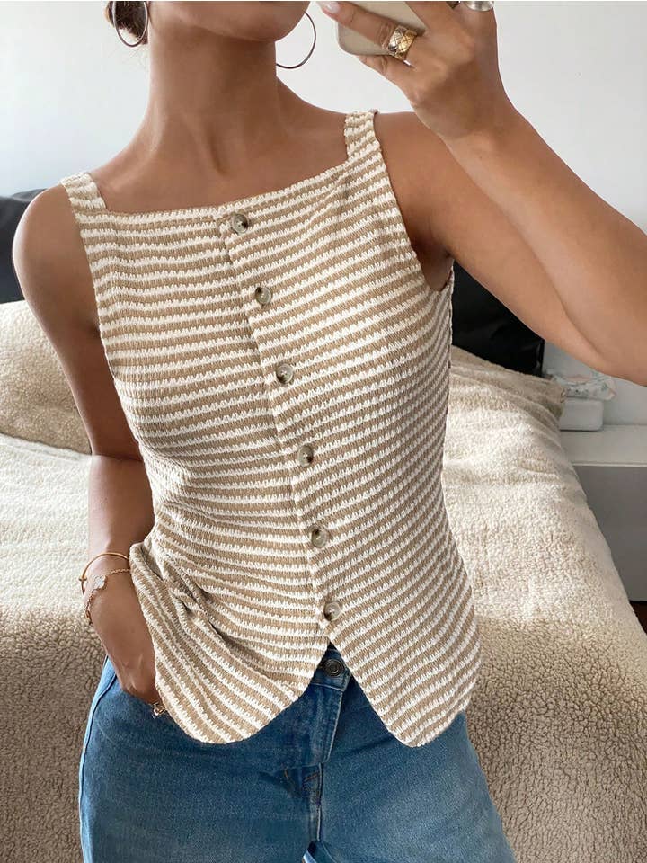 Wholesalesir - Wholesale Outerwear Vest - Women's - Casual Button Up Sleeveless Vest Top