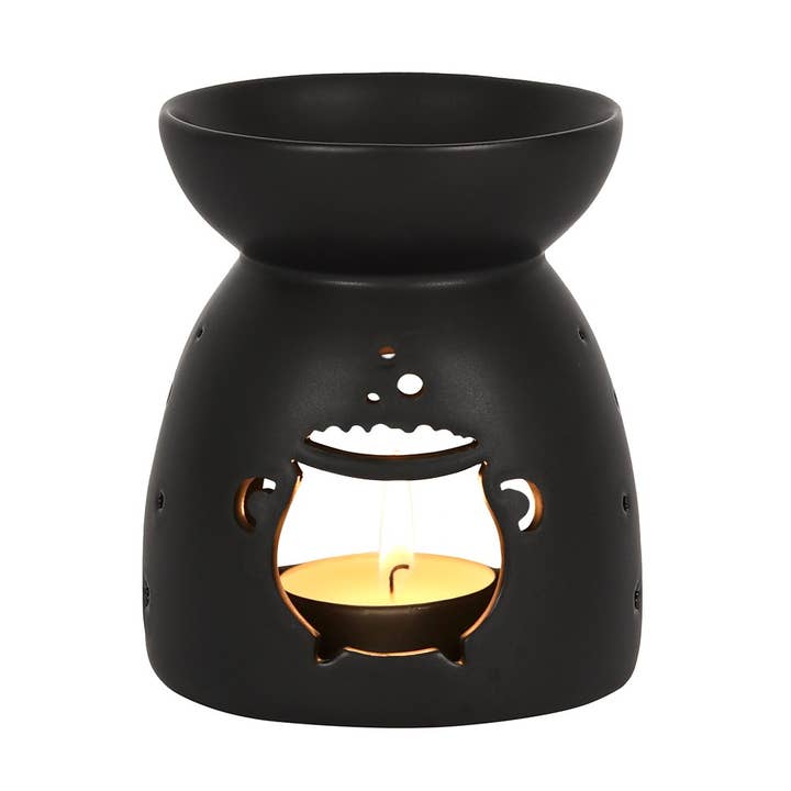 Something Different Wholesale - Wholesale Wax Warmer - Gothic Black Cauldron Cut Out Oil Burner and Wax Warmer