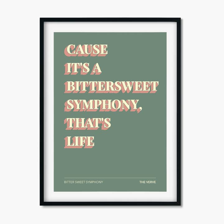 Bittersweet Symphony Inspired Print | Music Print for wholesale by Chapter Designs