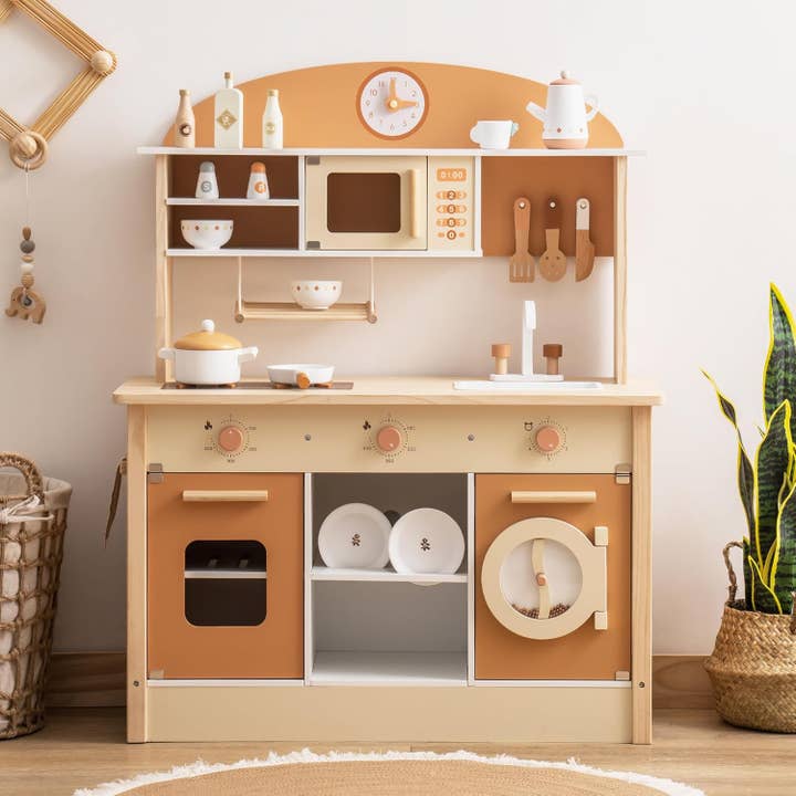 Robud & Mewoofun Official Store - Vendita all'ingrosso Set di giocattoli - Bambini - Robud Grande Cucina Giocattolo in Legno per Bambini Chef Gioco di Ruolo