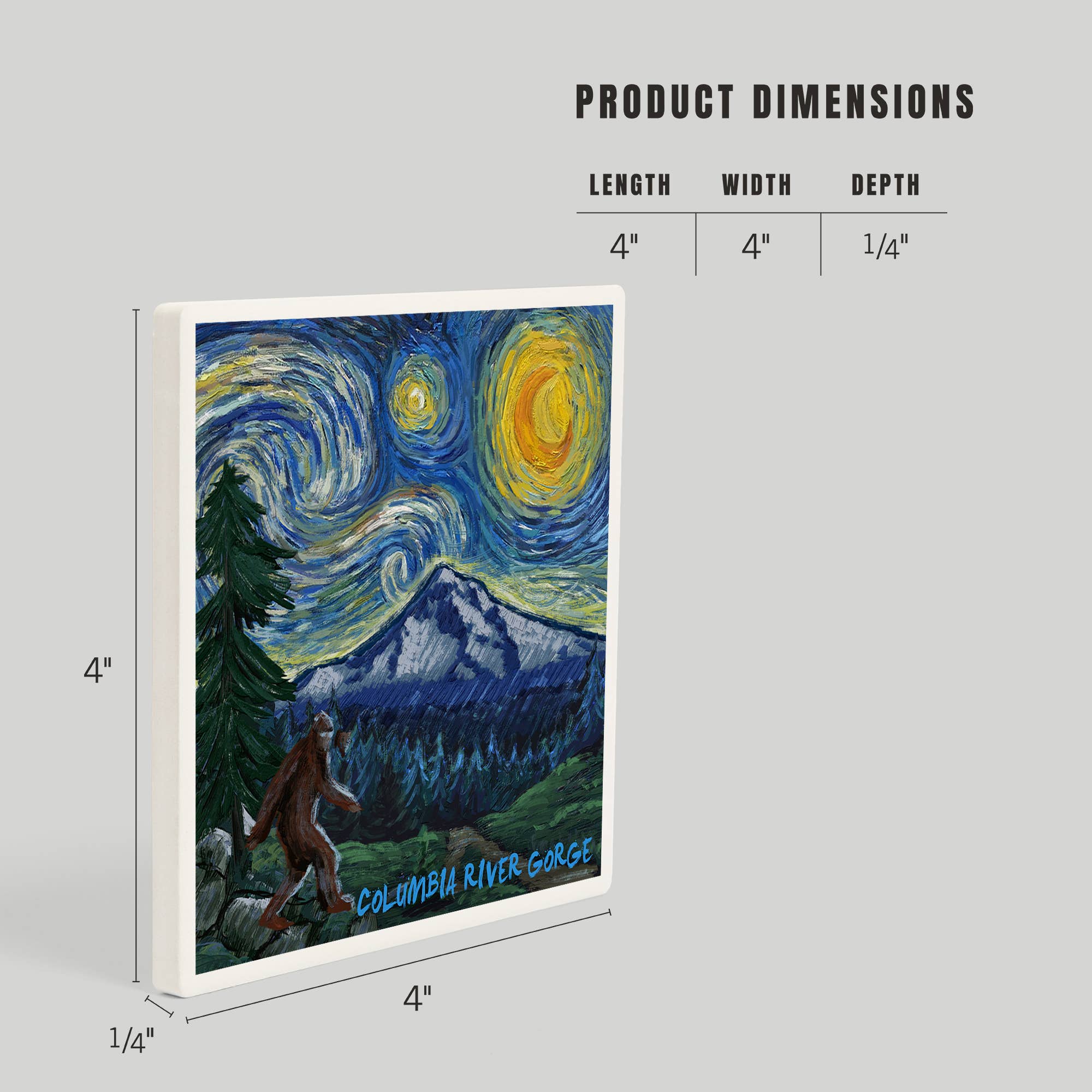 Lantern Press - Venta al por mayor Posavasos - POSAVASOS DE CERÁMICA Columbia River Gorge Mt. Hood Starry Night4