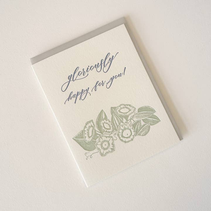 Rust Belt Love Paperie - Wholesale Congratulations Card - Gloriously Happy For You Letterpress Greeting Card