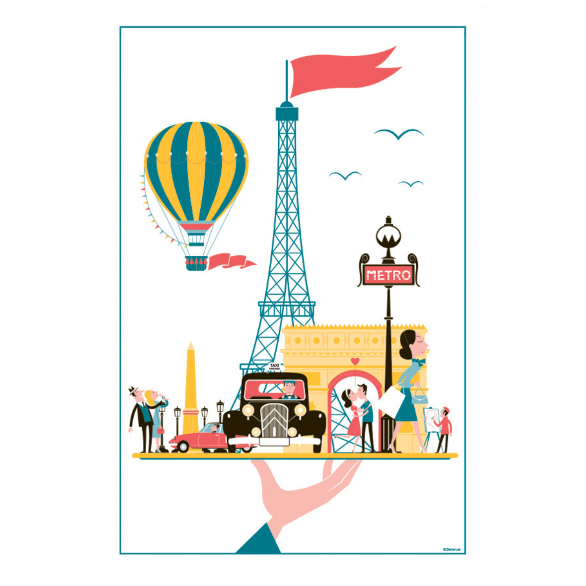 Clémentine Boutique - Wholesale Tea Towel - Paris Plateau Tea Towel1