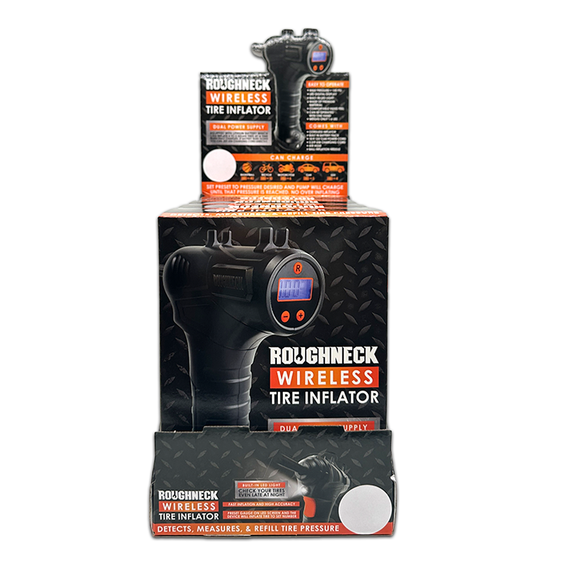 Novelty Brands - Wholesale Handy Tool - Roughneck Car Wireless Tire Inflator Pump - 4/Display2