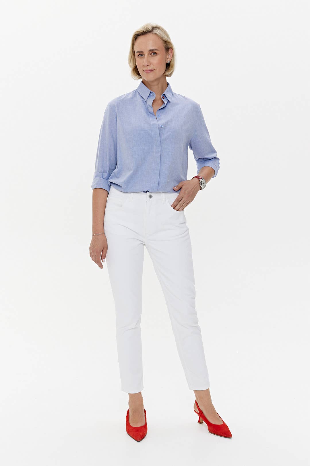 CAPSULE by Agnė Gilytė - Wholesale Button Down Shirt - Women's - Shirt 'OXFORD' | classic washed cotton in baby blue7
