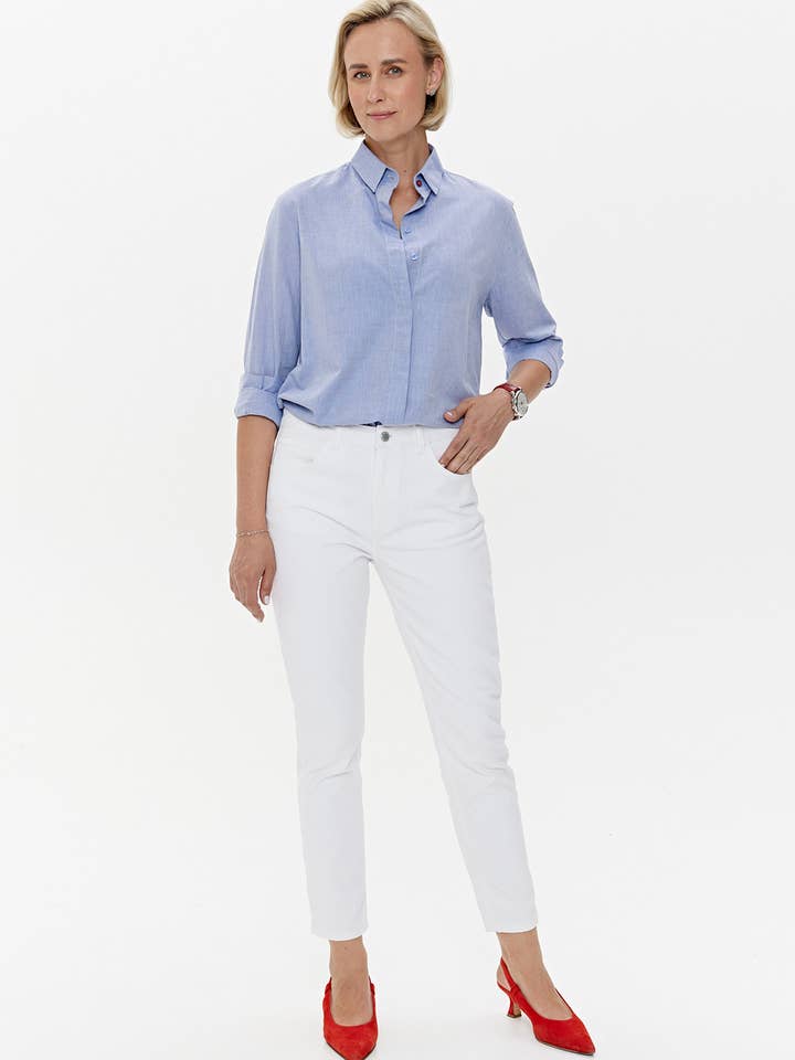 CAPSULE by Agnė Gilytė - Wholesale Button Down Shirt - Women's - Shirt 'OXFORD' | classic washed cotton in baby blue7