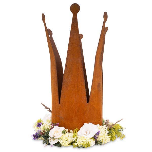 Rostikal - Vendita all'ingrosso Decorazioni da tavolo - Corona decorativa in metallo Edelrost stretta | decorazione da giardino | decorazione vintage