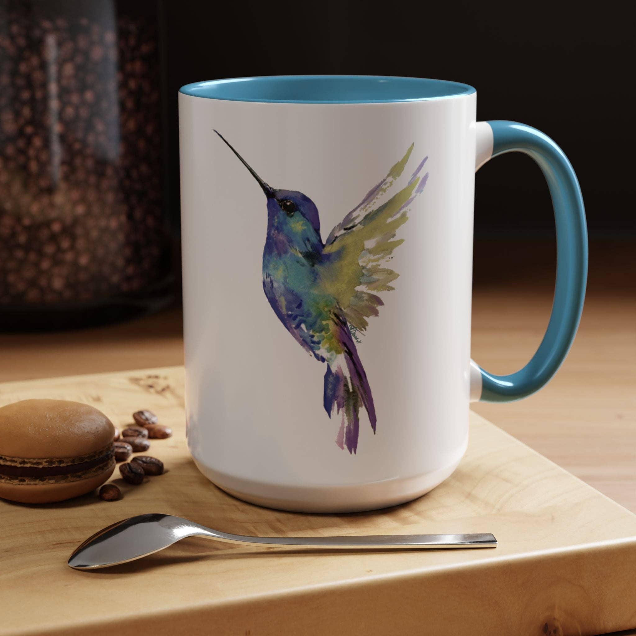 Blue Cava - Wholesale Coffee Mug - Hummingbird Two Tone Ceramic Mug - 11oz & 15oz15