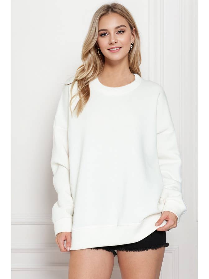 Burgundy Apparel - Wholesale Sweatshirt - Women's - SOLID FLEECE OVERSIZED SWEATSHIRT (NEW COLORS)9