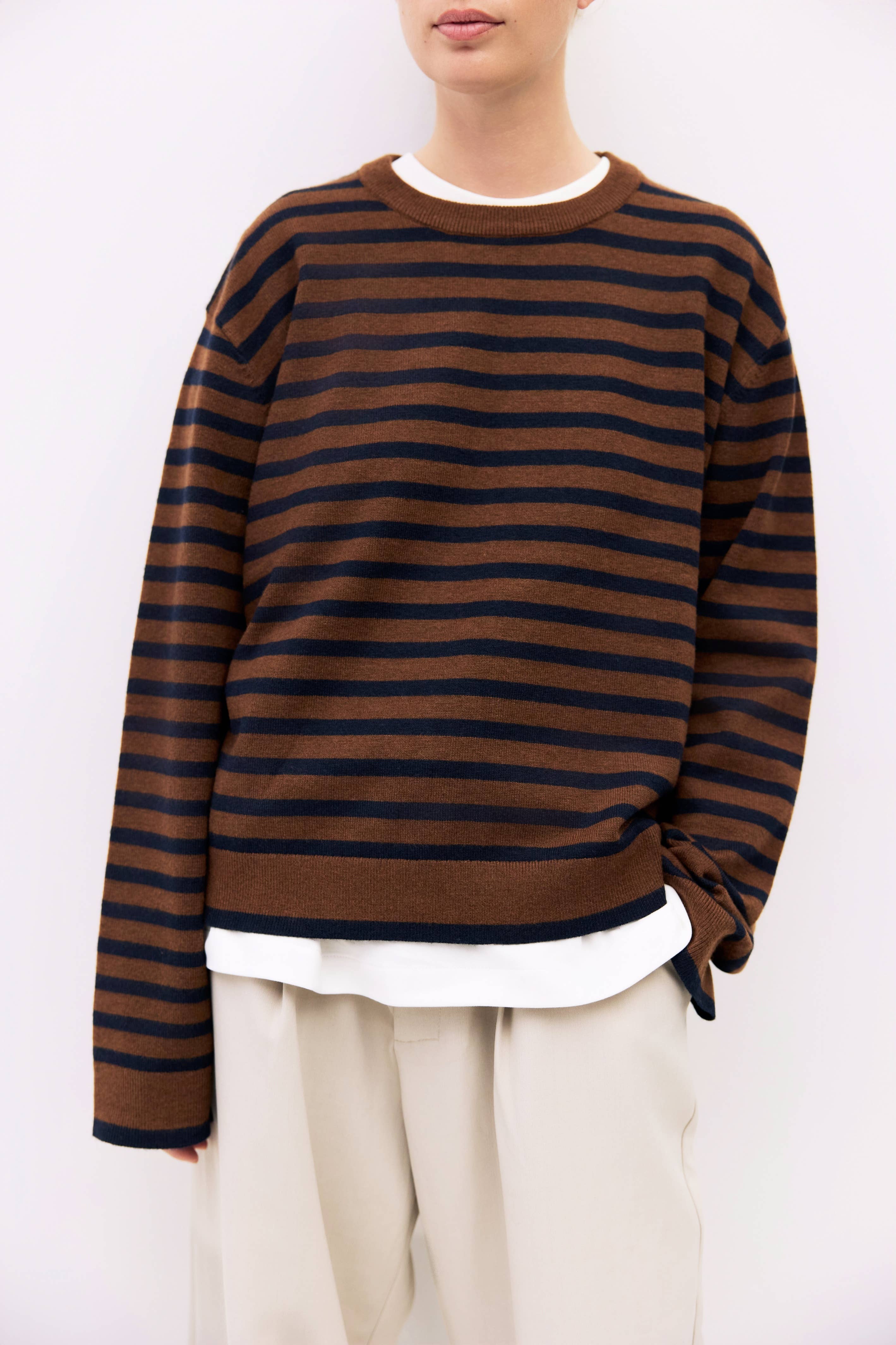 MOD REF - Wholesale Knit Sweater - Women's - The Klein Sweater | Striped Boyfriend Sweater20