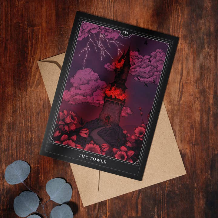 Print is Dead – wholesale Everyday greeting card – The Tower Tarot - Greeting Card2
