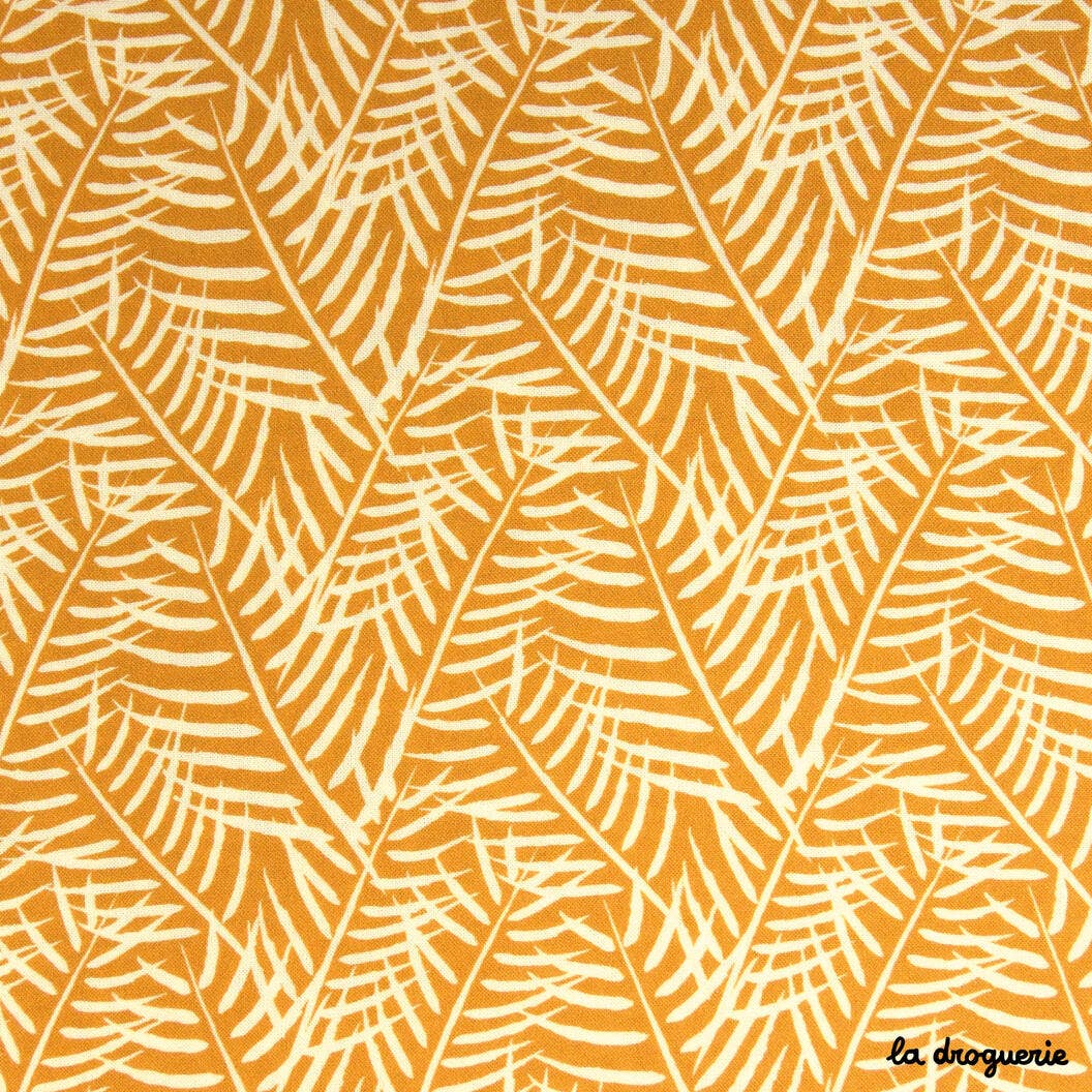 LA DROGUERIE - Wholesale Fabric - Fabric by the meter "Au gré du vent" Mustard1