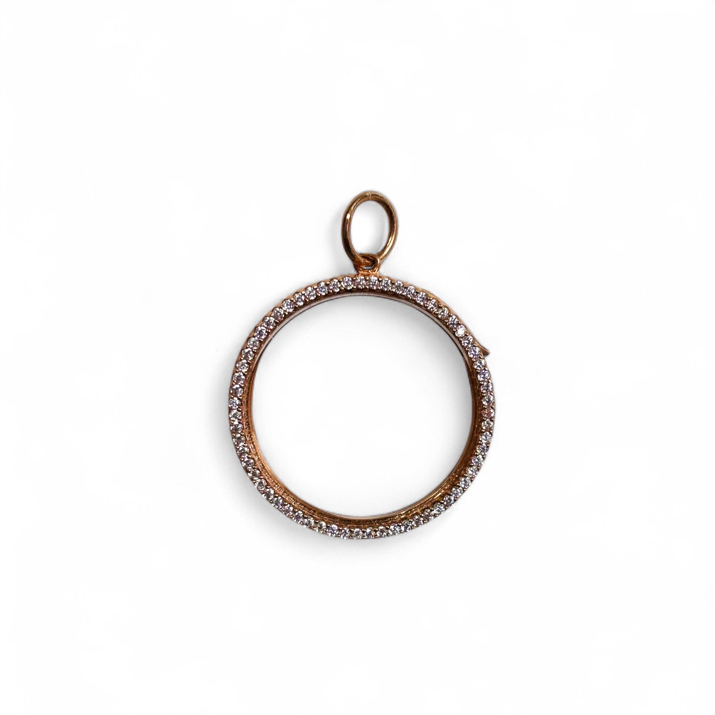 LB Beadz - Wholesale Locket Necklace - Small Floating Pave Charm Locket1