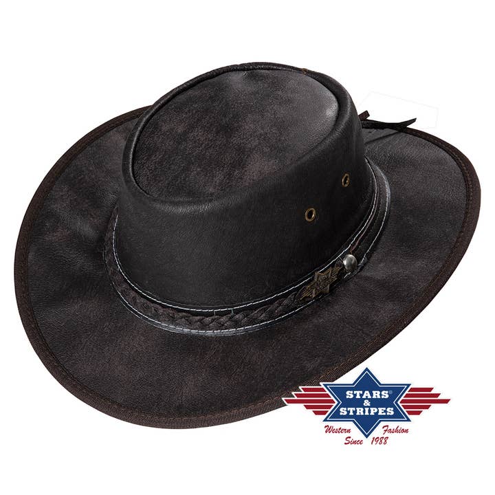 Sombrero vaquero de cuero de búfalo - Blake para venta al por mayor de Stars & Stripes®