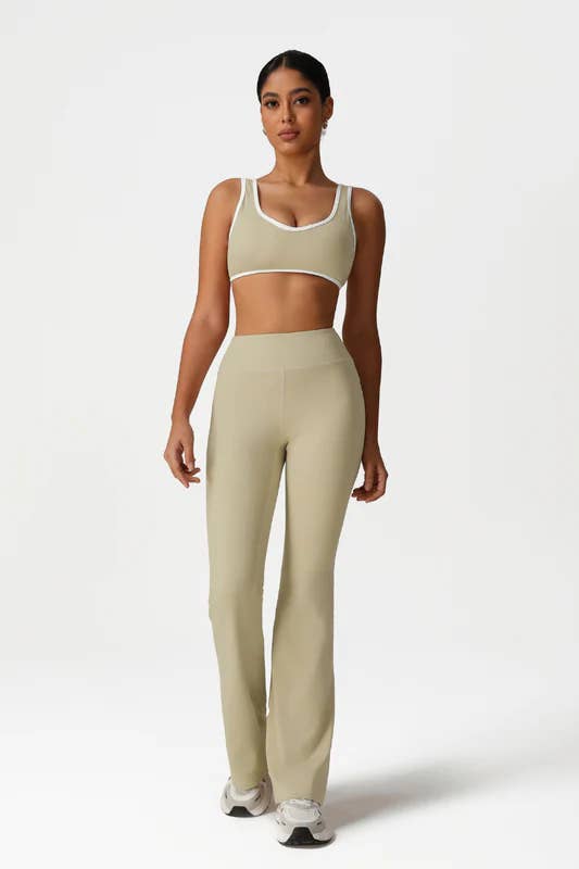 Sodalemon - Wholesale Activewear Set - Women's - Women High-Waisted Yoga Set: Sports Bra + Flared Pants6