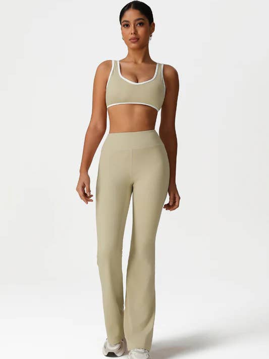 Sodalemon - Wholesale Activewear Set - Women's - Women High-Waisted Yoga Set: Sports Bra + Flared Pants6