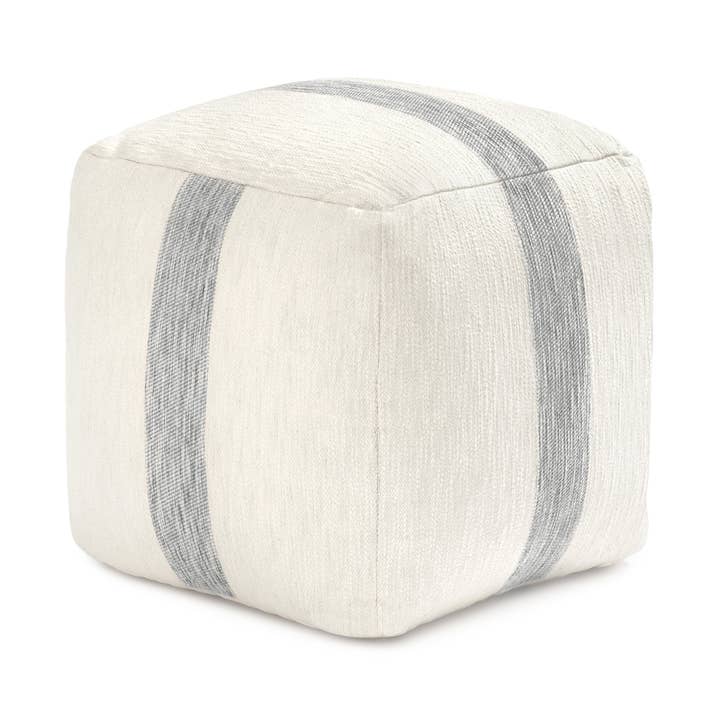 Windsor Pouf - Ivory Gray for wholesale by Anji Mountain