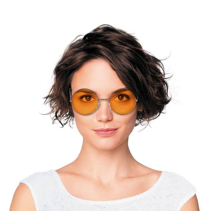 ORANGE XL HIPPIE GLASSES for wholesale by Party Pro
