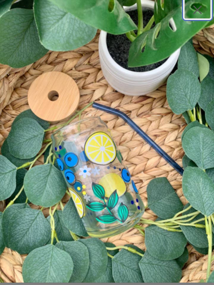 Verre à bière Blueberry & Lemon 16 oz ou 20 oz pour la vente par Bonita Bella Creations