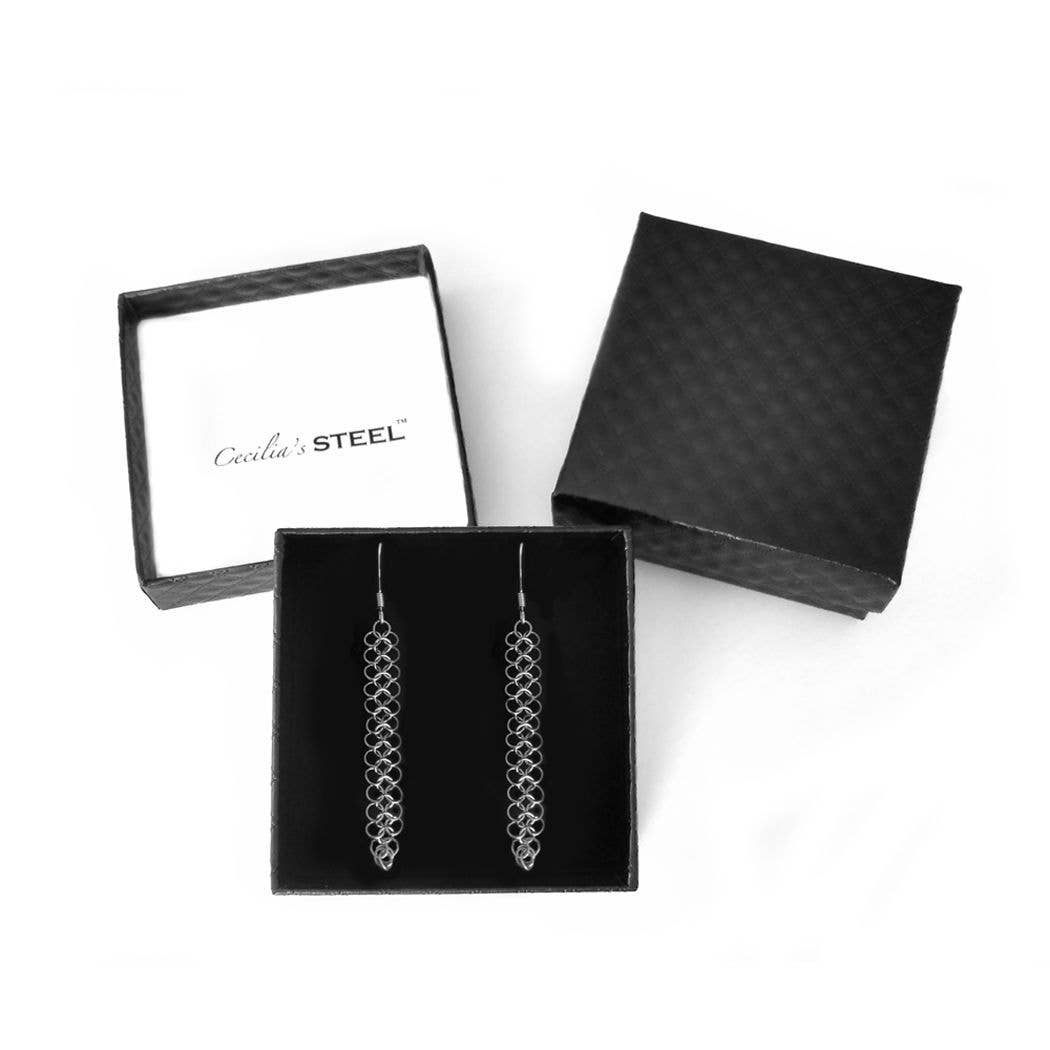 Cecilia's Steel - Wholesale Dangle Earrings - Elegance Earrings - Narrow4