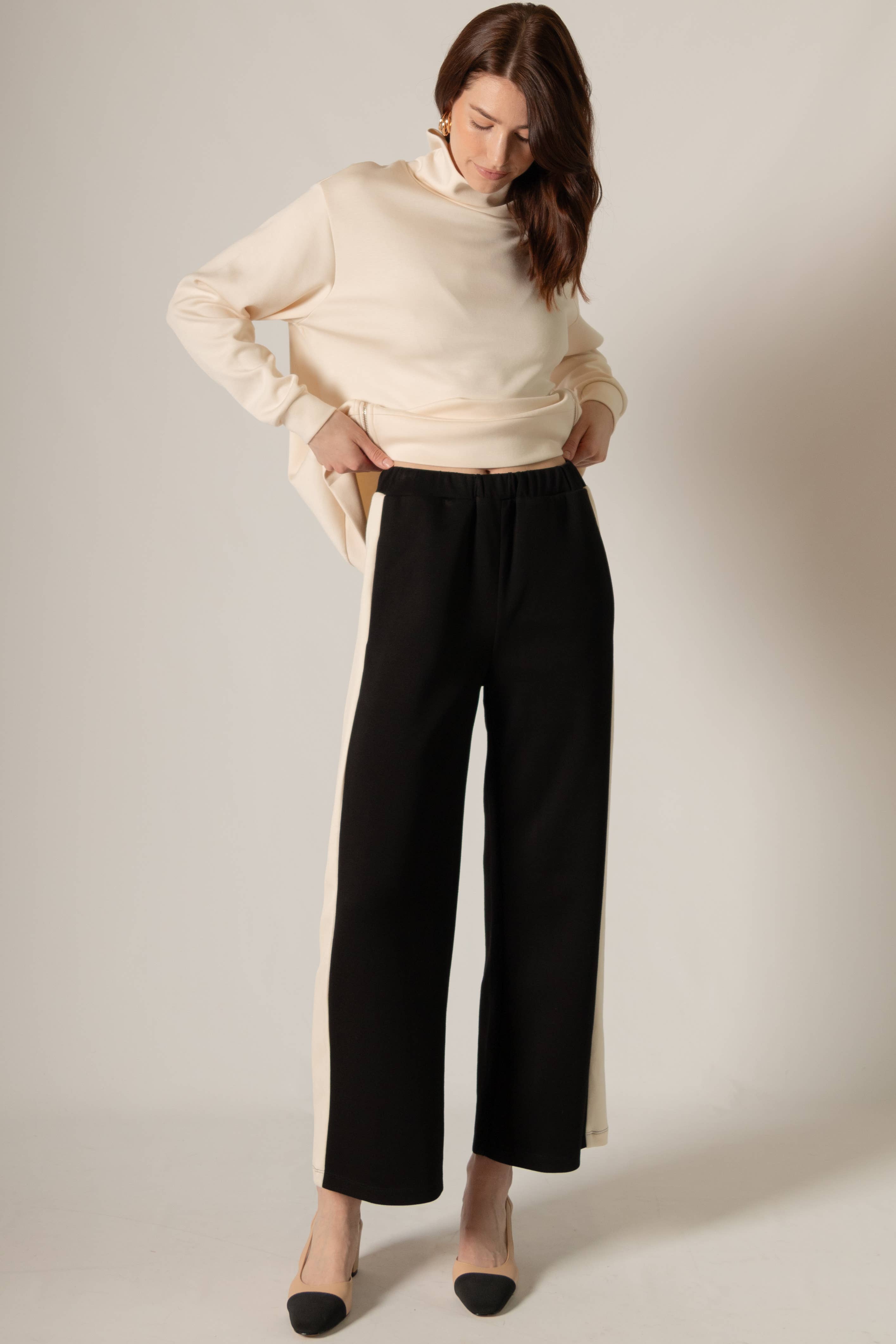 P. CILL – wholesale Pants – Women's – P. CILL Butter Modal Side Stripe Wide Leg Pants