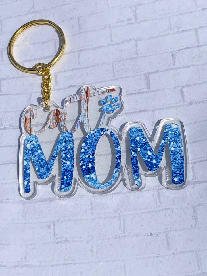 Kat mor akryl nøglering, gave til katteelsker, til mor fra kat, kæledyr mor nøglering, gave til mor til katte for engroshandel hos Chasin’ Self Care