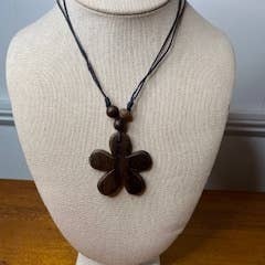 Wooden Carved Pendant on Adjustable Cord for wholesale by Shae's Resale