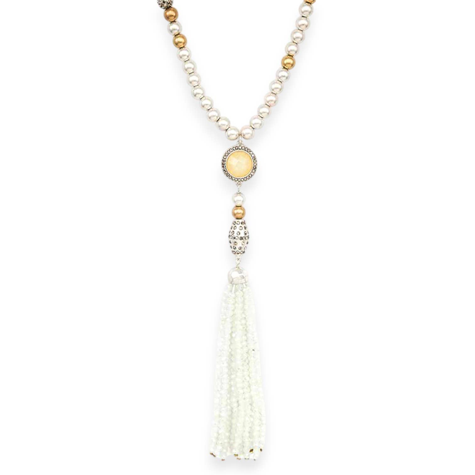 LA Jewelry Plaza - Vente Colliers à pendentif - Collier long à pompon perlé1