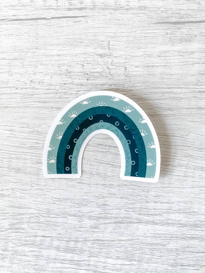 Sunshine rainbow sticker CLEAR for wholesale by Logan Mahaffey Art