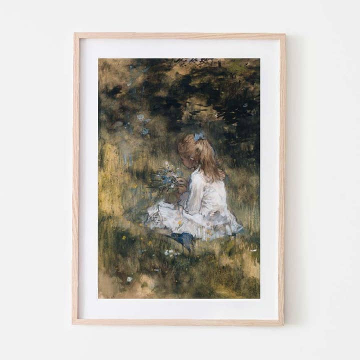 Flower Girl Vintage Art Print for wholesale by Pink Lemon Decor