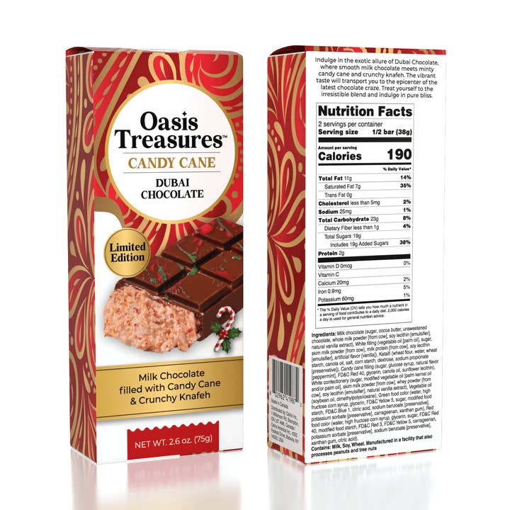 Dubai Chocolate Bar Candy Cane by Oasis Treasures FLASH SALE for wholesale by Showcase