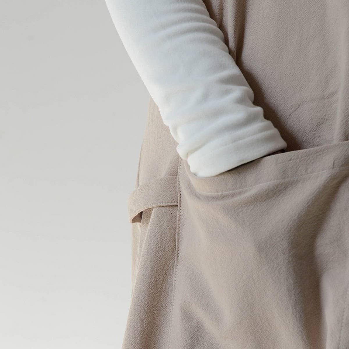 ACCITY - Wholesale Apron - Simple gardening cotton linen with pockets vintage_CWMM33015