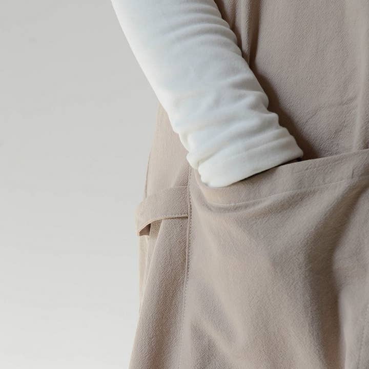 ACCITY - Wholesale Apron - Simple gardening cotton linen with pockets vintage_CWMM33015