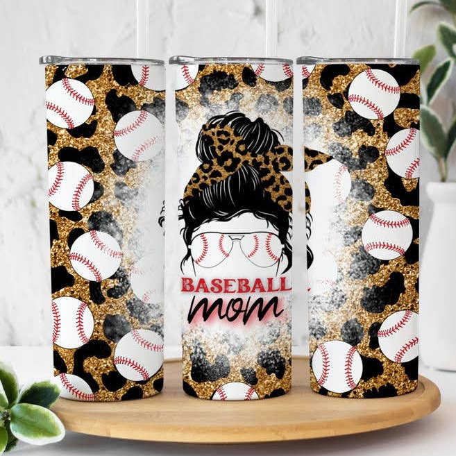 Copo de sublimação de beisebol Mom Leopard 20 oz por atacado de Twisted T Creations