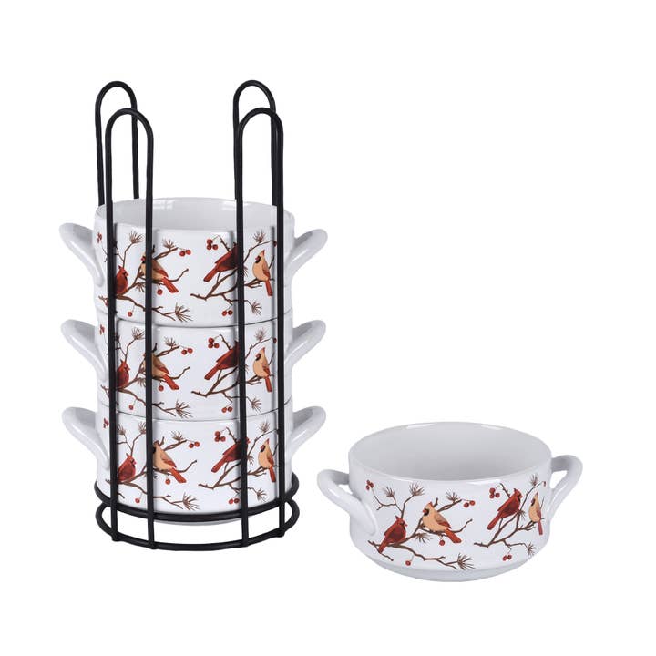 Temp-tations - Wholesale Bowl - Temp-tations Stoneware Stack-A-Bowls Set/4 bowls w/holder