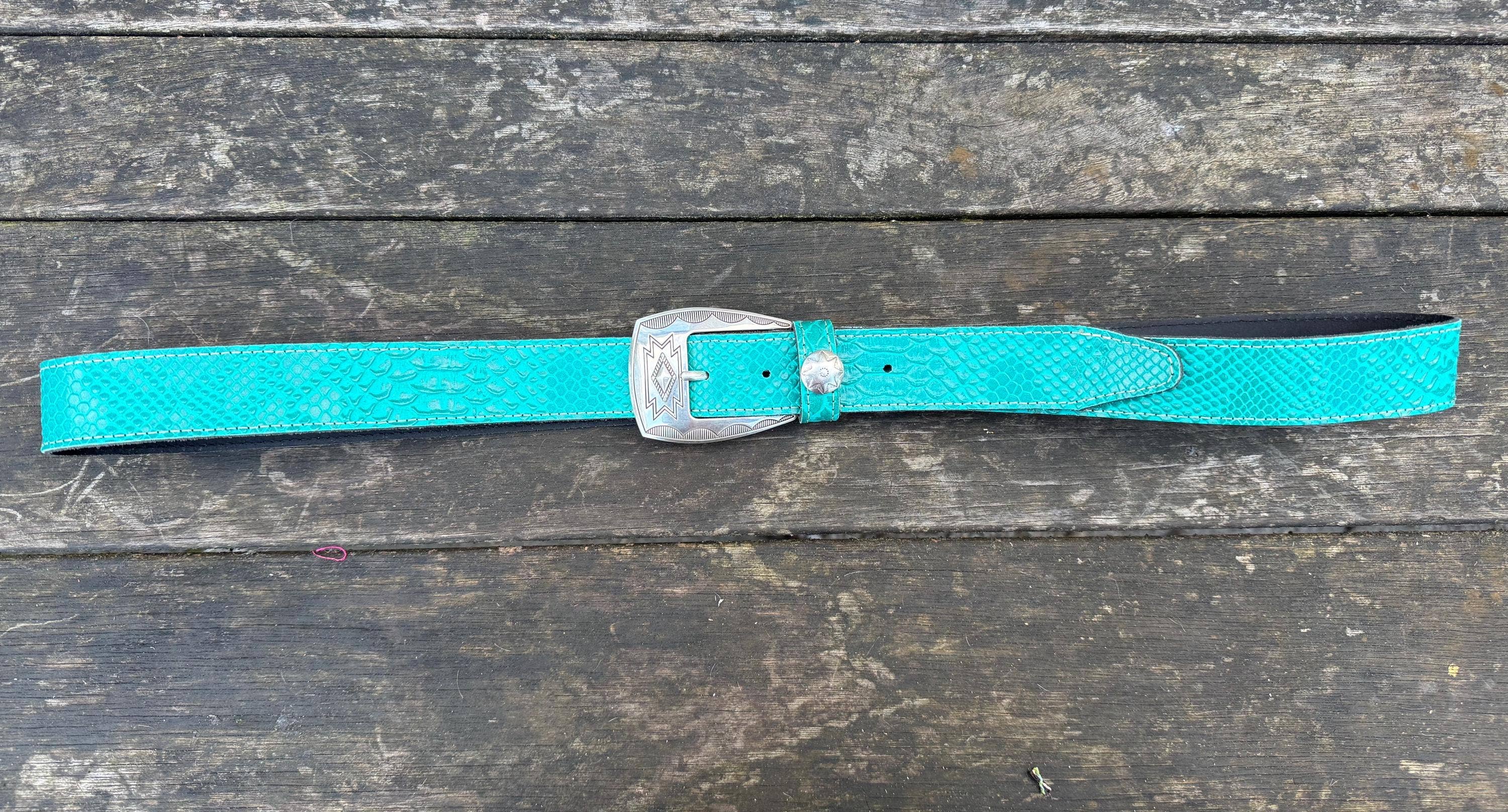 WAITZ – wholesale Belt – Women's – Labelle Turquoise snake fashion belt1