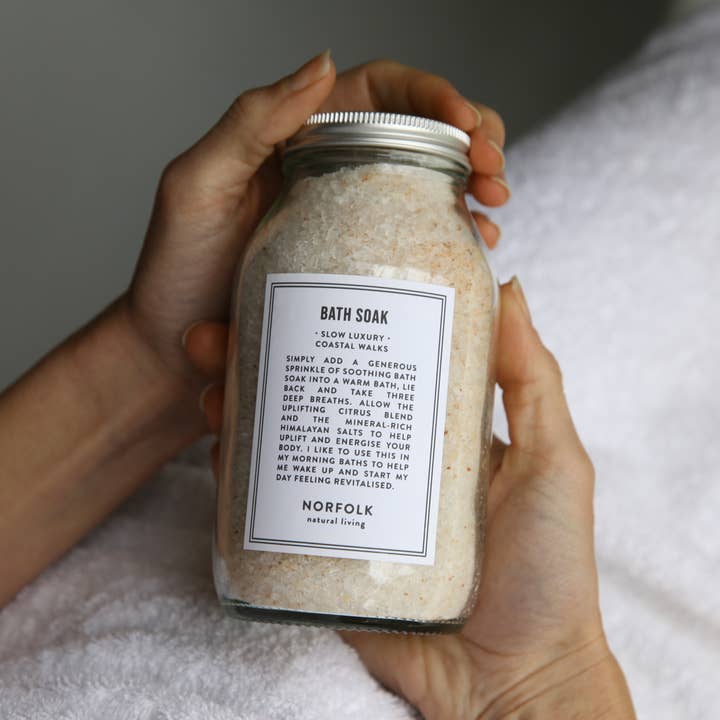 Norfolk Natural Living – wholesale Bath soak/milk – Bath Soak - Coastal Walks 250ml (Himalayan Salt Melody)1