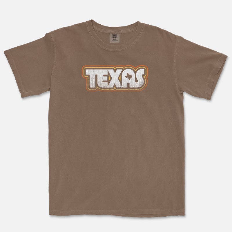 Gusto Graphic Tees - Wholesale Screen Printed T-Shirt - Unisex - Retro Texas T-Shirt | Comfort Colors 1717 Vintage Texas Tee3
