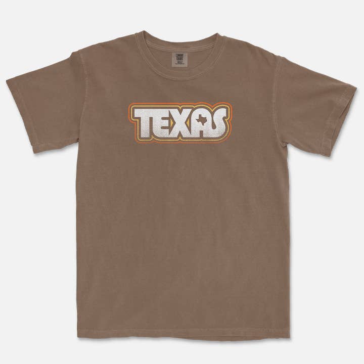 Gusto Graphic Tees - Wholesale Screen Printed T-Shirt - Unisex - Retro Texas T-Shirt | Comfort Colors 1717 Vintage Texas Tee3