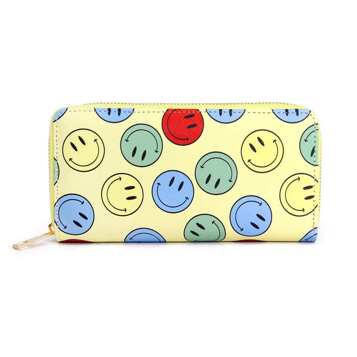 Fashion City - Wholesale Wallet - Women's - Colorful Smiley Faces Wallet