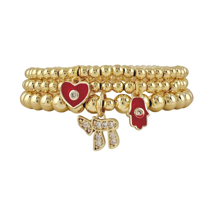 The Chai Evil Eye Hamsa Charm Bracelets for wholesale by Love, Lisa