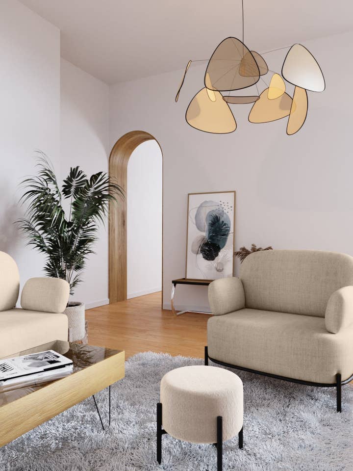 Sienna fauteuil in beige stof voor wholesale door Potiron